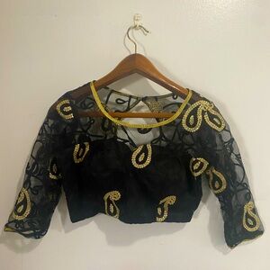 Black Net Indian Saree/Lehenga Blouse